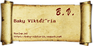 Baky Viktória névjegykártya